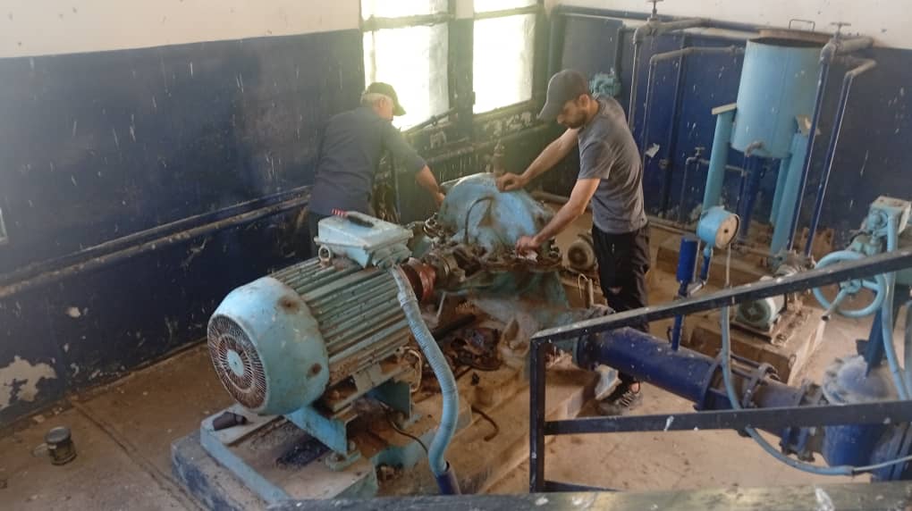 Comprehensive maintenance work at PS8-1 pumping station, Islam Tower, for irrigating 235 hectares
