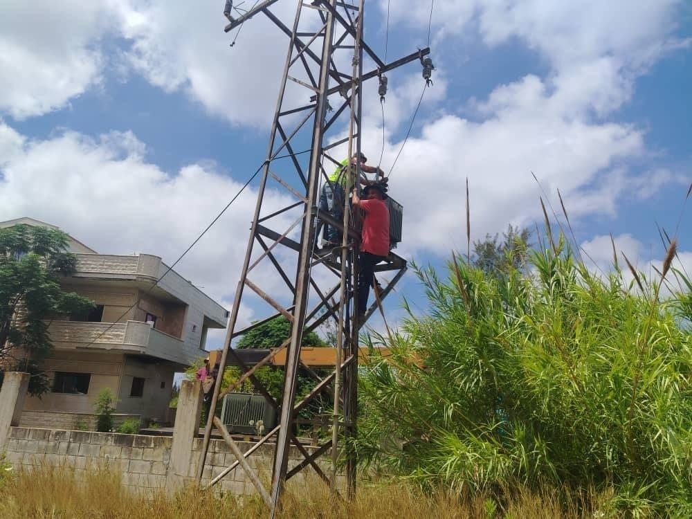 Installation of a new electrical transformer to enhance irrigation of 110 hectares in the Tartous countryside