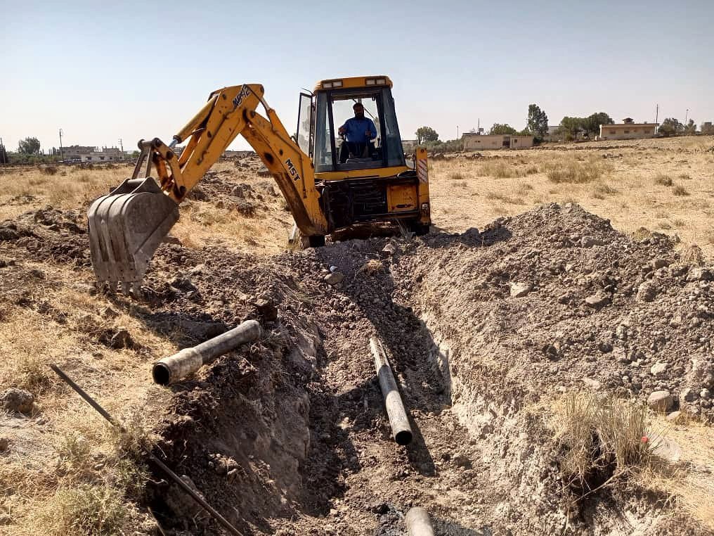 Rehabilitating a water line that serves over 300 dunams in the southern Quneitra countryside