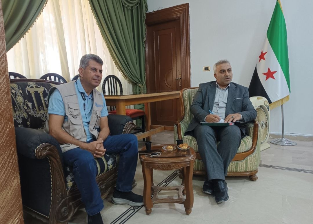 Discussion on rehabilitating water projects in the countryside of Salamiya during a meeting with the FAO