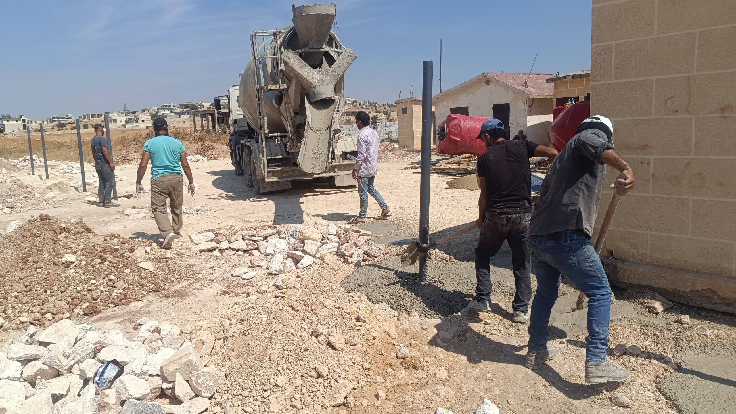 Building a metal fence and rehabilitating water monitoring sites in the southern countryside of Aleppo